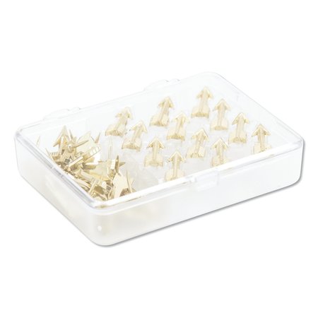 U Brands Fashion Push Pins, Steel, Gold, 3/8", PK36 3083U06-24